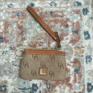 Dooney & Bourke Tan and Brown Clutch with Signature Monogram